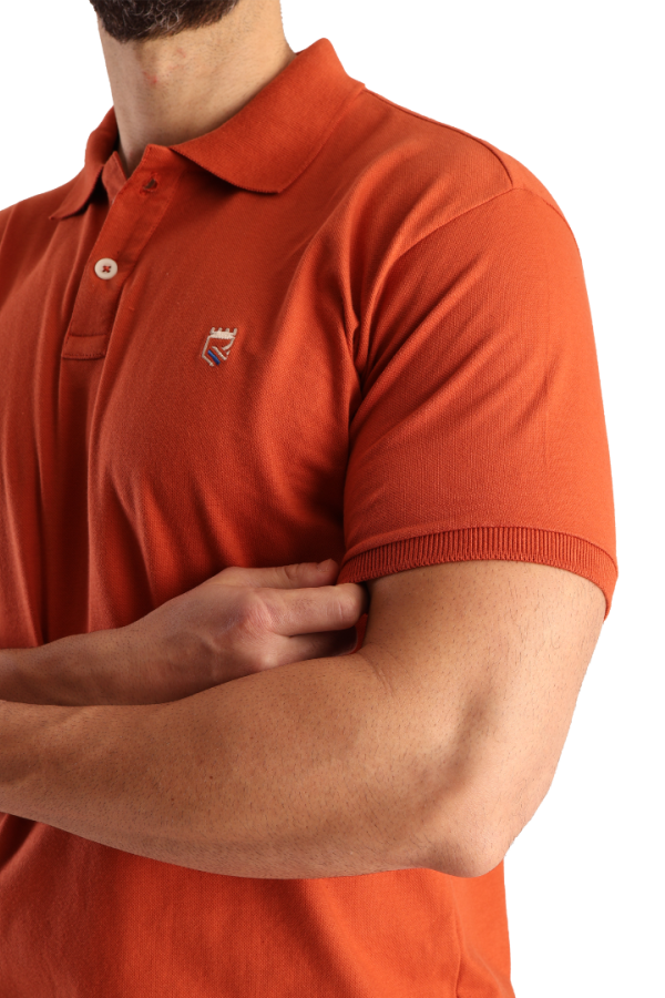 Playera Casual Tipo Polo Color Shedron Con Bordado Slim Fit Para Hombre
